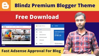 Blindz Premium Blogger Theme Free Download  Fast Adsense Approval For Blog [upl. by Adnolay536]