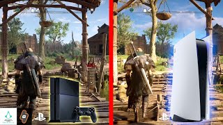 PS4 vs PS5 GAMEPLAY Side by Side Graphics Comparison Assassins Creed Valhalla [upl. by Noraa]