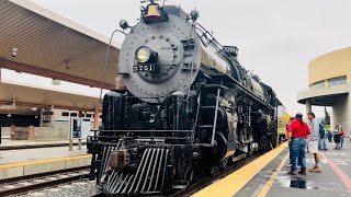 Railfanning At LA Rail Safety Event 2024 Ft ATSF 3751 [upl. by Alyacim]