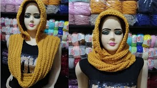 ✨COMO Tejer CAPUCHA con Bufanda a CROCHET  TEJIDO 2 en 1 PrincipiantesMEDIA VARETA CANALÉ [upl. by Hsak]