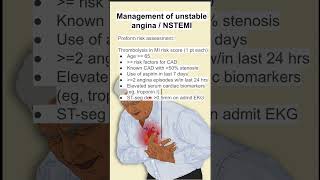 Management of unstable angina  NSTEMI [upl. by Ramburt]