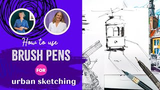 How to use brush pens in urban sketching [upl. by Richelle]