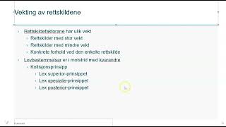 Innføring i juridisk metode  video 11 [upl. by Mireielle]