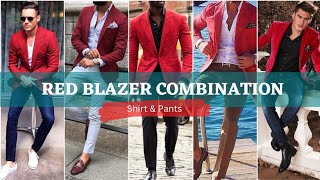 Red Blazer Matching Shirt and Pants  Red Blazer Combination [upl. by Ermanno]