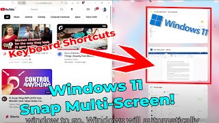 How to Snap Windows for Split Screen Multitasking in Windows 11 Keyboard Shortcuts [upl. by Shelah119]