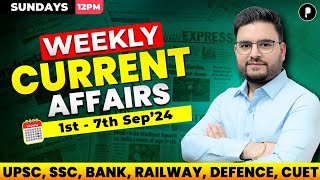 Weekly Current Affairs 2024  September 2024 Week 1  Parcham Classes Current Affairs parcham [upl. by Yehudit]