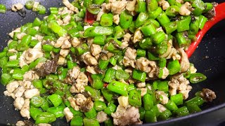 Cooking 🔪 Chinese String Beans With Meat Sated Seaweed Ganito Gusto Nila Na Luto [upl. by Airotnes]