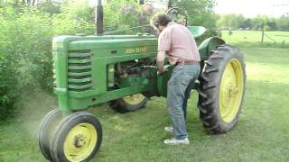 Hand starting a John Deere Tractor [upl. by Rehnberg834]