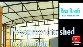 Polycarbonate sheet Installation Polycarbonate shed Contractors in chennai  BEST ROOFS 9710011109 [upl. by Neale]