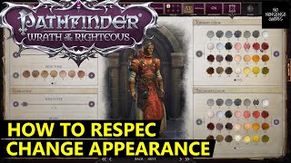 How to Respec amp Change Appearance in Pathfinder Wrath of The Righteous  Skill Reset [upl. by Mercer]