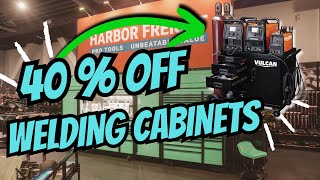 Harbor Freight 40 OFF WELDING CARTS CABINETS AND WEEKEND COUPONS [upl. by Cirdec913]