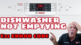 Bosch Neff or Siemens Dishwasher not emptying fault E25 Error Code how to unblock [upl. by Marcelle]