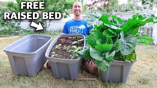 How to Build a RAISED BED in a TOTE FREE Container Gardening [upl. by Sonnnie]