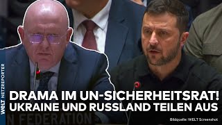 PUTINS KRIEG Drama im UNSicherheitsrat Schlagabtausch zwischen Selenskyj und RusslandBotschafter [upl. by Moise39]