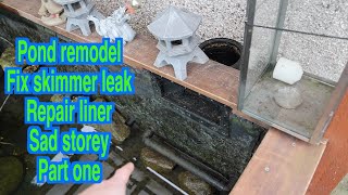 Pond Remodel  Fix Skimmer leak  Repair Liner Part 1 [upl. by Frodeen]