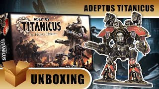 Adeptus Titanicus Unboxing Rules Set amp Warlord Titan [upl. by Snahc]