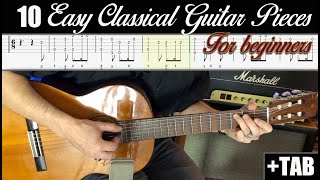 10 Top Easy Classical Pieces For Beginners TAB [upl. by Gilberta309]