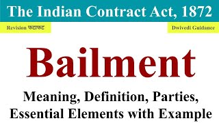 Bailment meaning Parties in bailment essential elements of bailment bailment in contract act law [upl. by Sandor236]