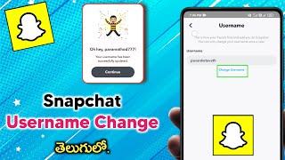 How to change Snapchat Username in telugu [upl. by Greenberg]