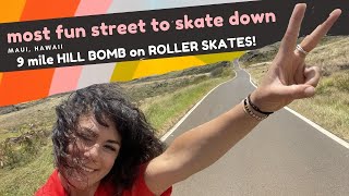 Downhill roller skating hill bomb for 9 miles while on vacation [upl. by Mychal]