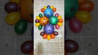 4Colors Football Balloon and 20 mini rainbow balloons popping reverse balloonpopping balloon [upl. by Sibyl]