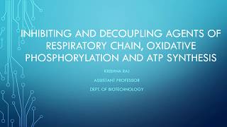 Inhibitors and decouplers of ETC oxidative phosphorylation and ATP synthesis Malayalam [upl. by Emirej]