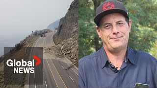 BC rockslide Groundskeeper walks over 10 hours to work as a quotlast resortquot [upl. by Ernie]