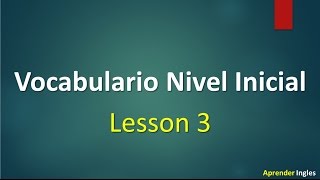 Vocabulario en ingles  español leccion 3 [upl. by Mit]