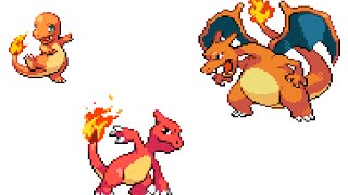 Pokemon Fire Red Charmander Evolves to Charmeleon and Charizard [upl. by Yeliac]