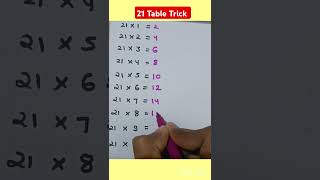 21 Table Trick 💥👇📚mathstricks ytshortsvideo viralshort [upl. by Billi740]