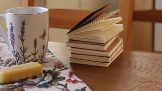 Relaxing bookbinding Binding 40 mini notebooks at home ASMR [upl. by Annelg671]