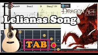 Guitar Tab  Lelianas Song Dragon Age Origins OST Fingerstyle Tutorial Sheet Lesson Anp [upl. by Anawd978]