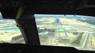 Cockpit View B747 landing at Narita Tokyo Airport Japan [upl. by Anne-Corinne]