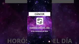 CÁNCER🔮 Horóscopo del día ✨ 20 de Noviembre de 2024 ✨ [upl. by Wylde834]