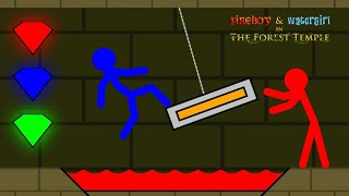 Watergirl and Fireboy Stickman Animation  Forest Temple Parkour Part 11 [upl. by Robbert]