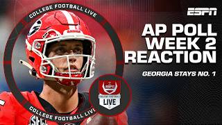 WEEK 2 AP POLL REACTION 📈 Georgia HOLDS STRONG at No 1 😤 FSU FALLS OUT 👀  College Football Live [upl. by Sorensen473]