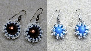 Perlen Ohrringe selbermachen Beaded Earrings quotBeatrizquot RAW Tutorial easy [upl. by Akerahs]