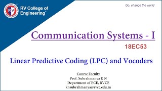 Communication Systems  1 Linear Predictive Coding and Vocoder [upl. by Jacinta]