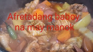 Gawin modin ito sa Afritada Manok na may karne ng Baboy [upl. by Ainat]