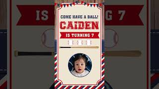 Baseball Vintage Birthday Digital Video Invitation [upl. by Salomone]