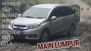 Melihat Lebih Dekat Mobilio Vs Avanza Vs Innova Vs XL7 Lewat Tanjakan lumpur [upl. by Halona]