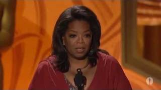 Oprah Winfrey accepts her Jean Hersholt Humanitarian Award at the 2011 Governors Awards [upl. by Ithnan]