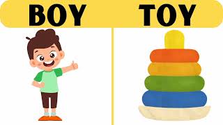 Rhyming Words for Kids  Rhyming Words Kids learning  English very easy vocabluary nurseryrhymes [upl. by Owiat390]