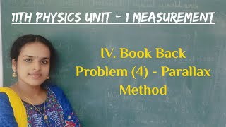 11th Physics L1 Book Back Numerical 4 Solution [upl. by Ecnadnak852]