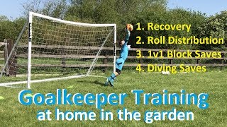 8 Year Old Goalkeeper Training at Home  Practicing 1v1 Blocks Diving Saves getups amp rollouts [upl. by Lathrop]