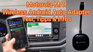 Motorola MA1 Wireless Android Auto Car Adapter  Unboxing Test Infos amp Tipps [upl. by Adile]