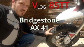 Vlog 85TT 4  Je teste mes nouveaux pneus offroad V85TT  Bridgestone AX41 [upl. by Lovmilla842]