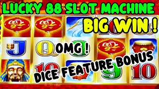 Lucky 88 Slot machine Dice Feature 🦜BIG WIN 🦜⭐️ 5 Dragons slot machine BONUS 😳 [upl. by Breena]