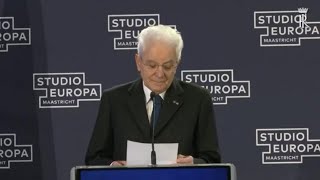 Mattarella quotNoi cittadini europei non veniamo dal nulla siamo debitori di Maastrichtquot [upl. by Keven837]