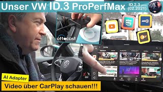 YouTube Netflix ARD ZDF im VW ID3 schauen OTTOCAST CarPlay AI Adapter ANDROID 10  PRAXISTEST [upl. by Madonia]